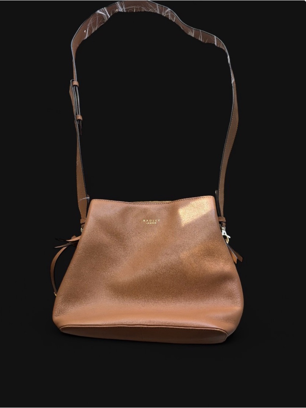 RADLEY LONDON Cognac Leather Tote with Gold Logo